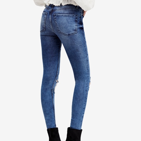 Free People Busted Knee Skinny Jeans Sz:24 - Picture 3 of 5